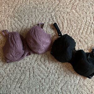 Victoria's Secret Lace Bra Duo - Purple & Black